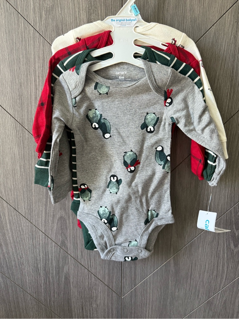 Carter's 4 pack Holiday Long Sleeve Original Bodysuits